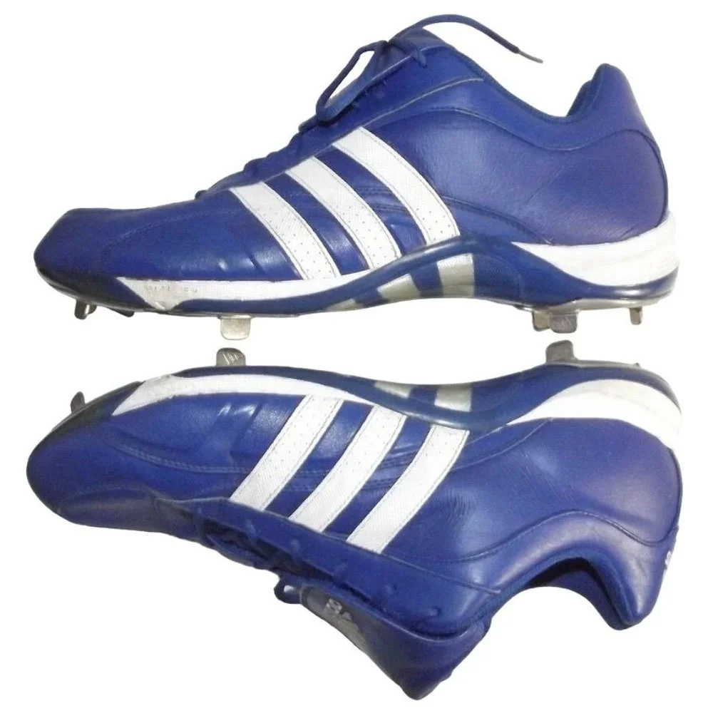 Adidas Low Baseball Cleats 466356 Mens Shoes Sz 15 Blue White Adiprene